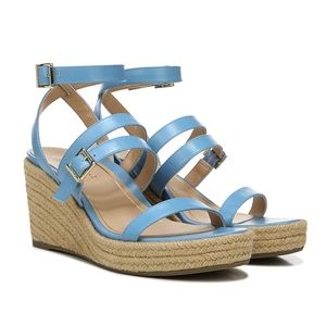 Vionic Sabina Womens Blue Ankle Strap Wedge Sandal